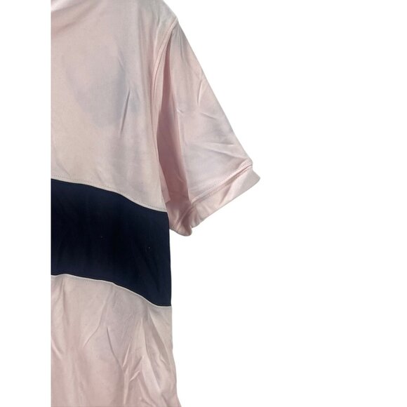 Nike Dri-Fit Women's New Colorblock Short Sleeve Shirt Pink & Black Size L Athle - Picture 6 of 9